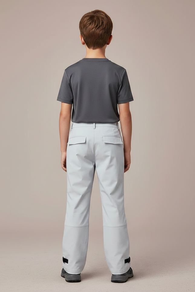 Pantalon Randonnée Gris Clair Cargo Enfant Imperméable - Polyester - vue 2