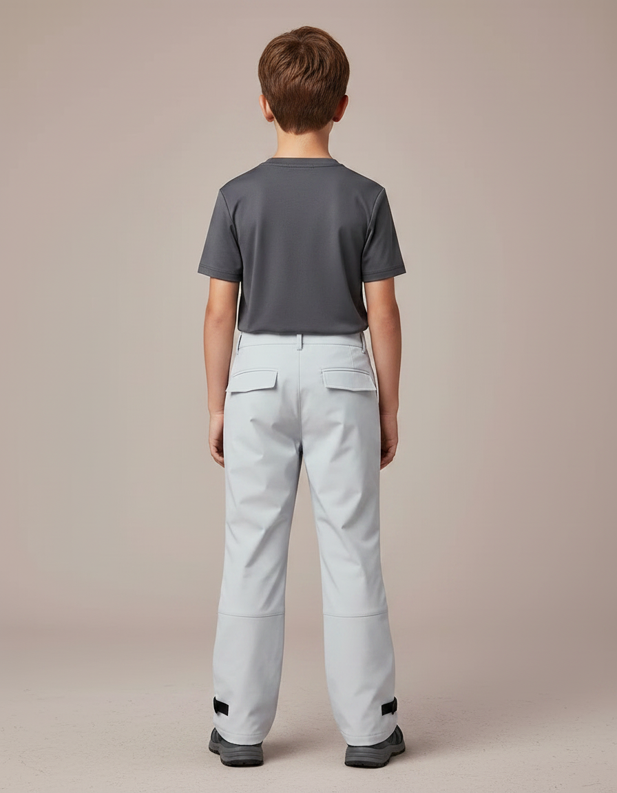 Pantalon Randonnée Gris Clair Cargo Enfant Imperméable - Polyester - vue 2
