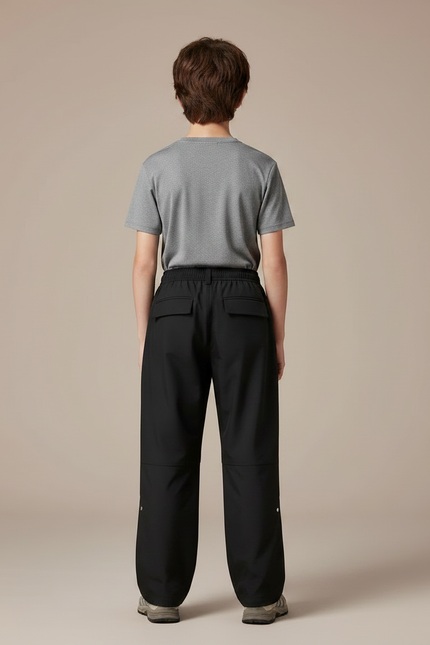 Pantalon Randonnée Noir Ample Imperméable Unisexe - Polyester - vue 2
