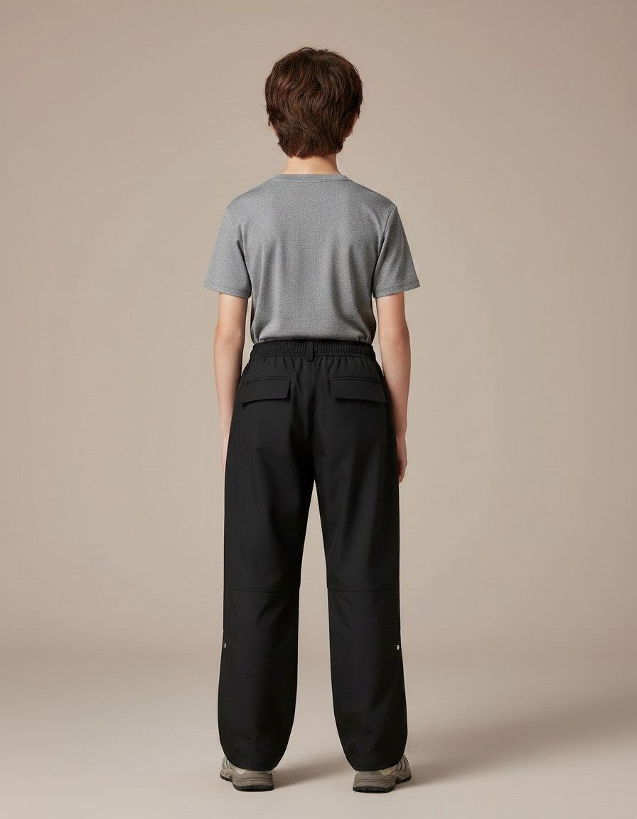 Pantalon Randonnée Noir Ample Imperméable Unisexe - Polyester - vue 2