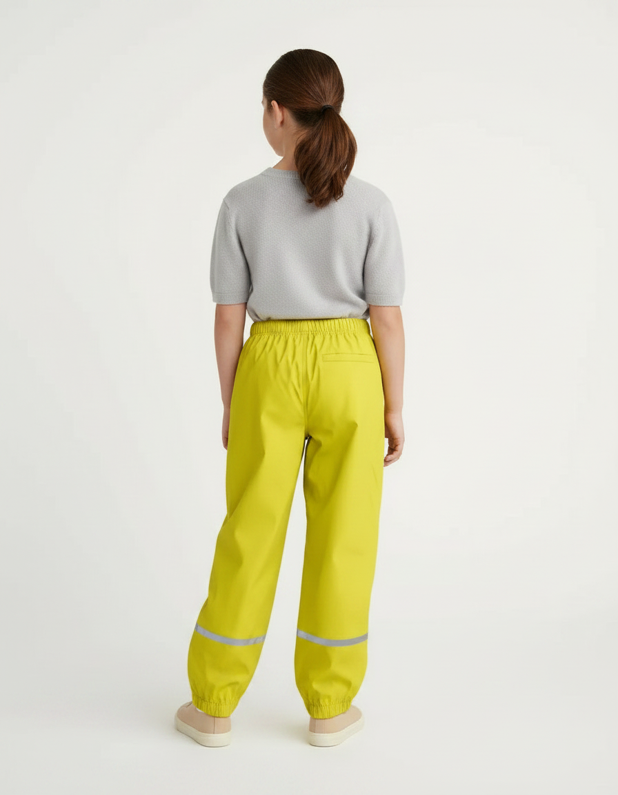 Pantalon Randonnée Jaune Imperméable Réfléchissant Respirant Enfant - Polyester - vue 2