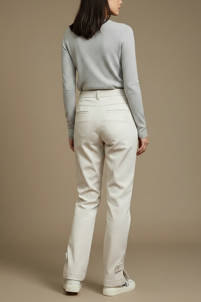 Pantalon Randonnée Beige Droit Imperméable Zippé Femme - Polyester - vue 2