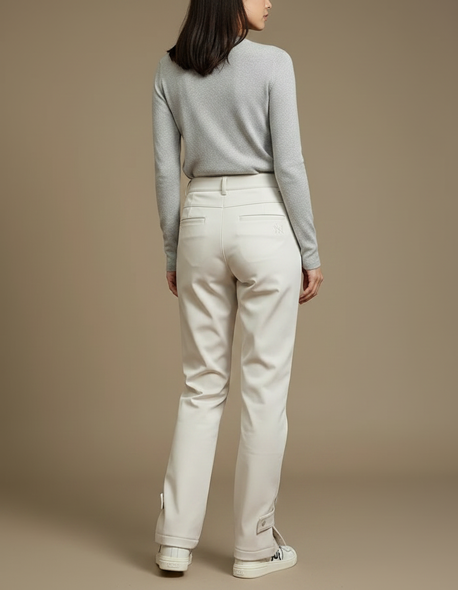 Pantalon Randonnée Beige Droit Imperméable Zippé Femme - Polyester - vue 2