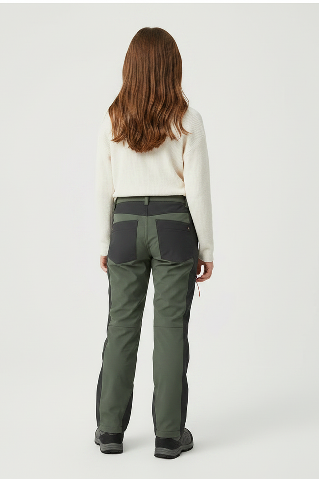 Pantalon Randonnée Vert Kaki Bicolore Imperméable Robuste - Polyester - vue 2