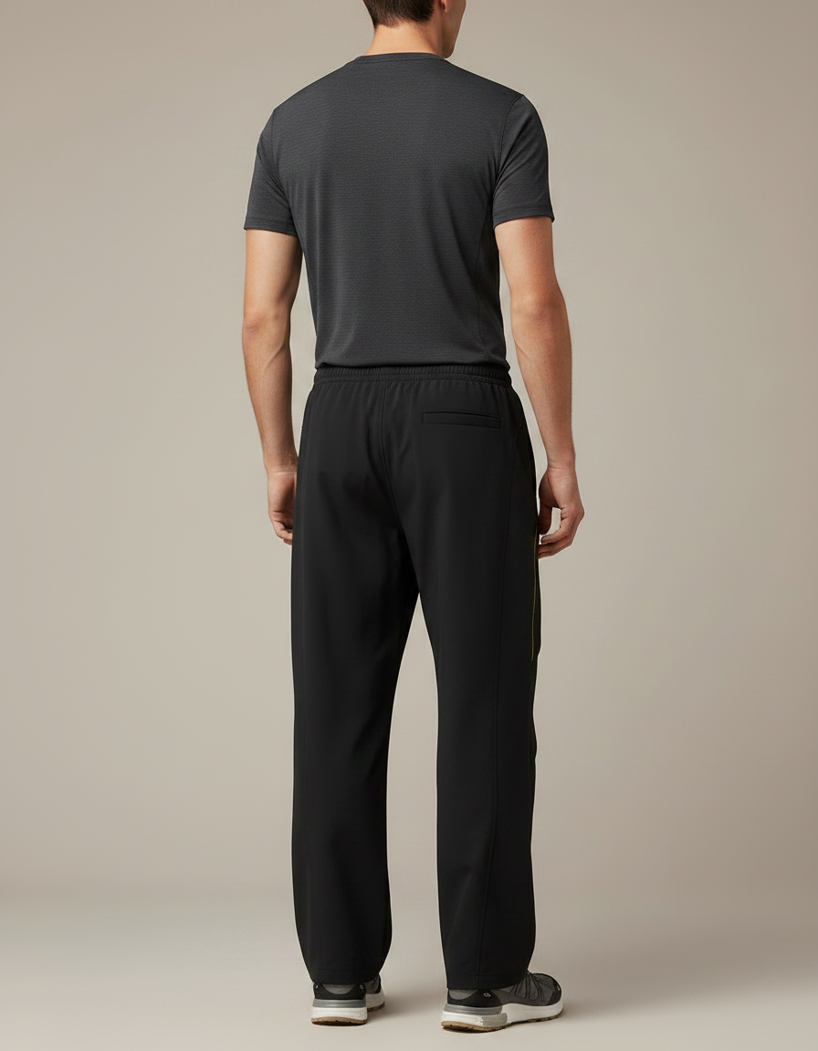 Pantalon Randonnée Noir Ample Imperméable Cargo Homme - Polyester - vue 2