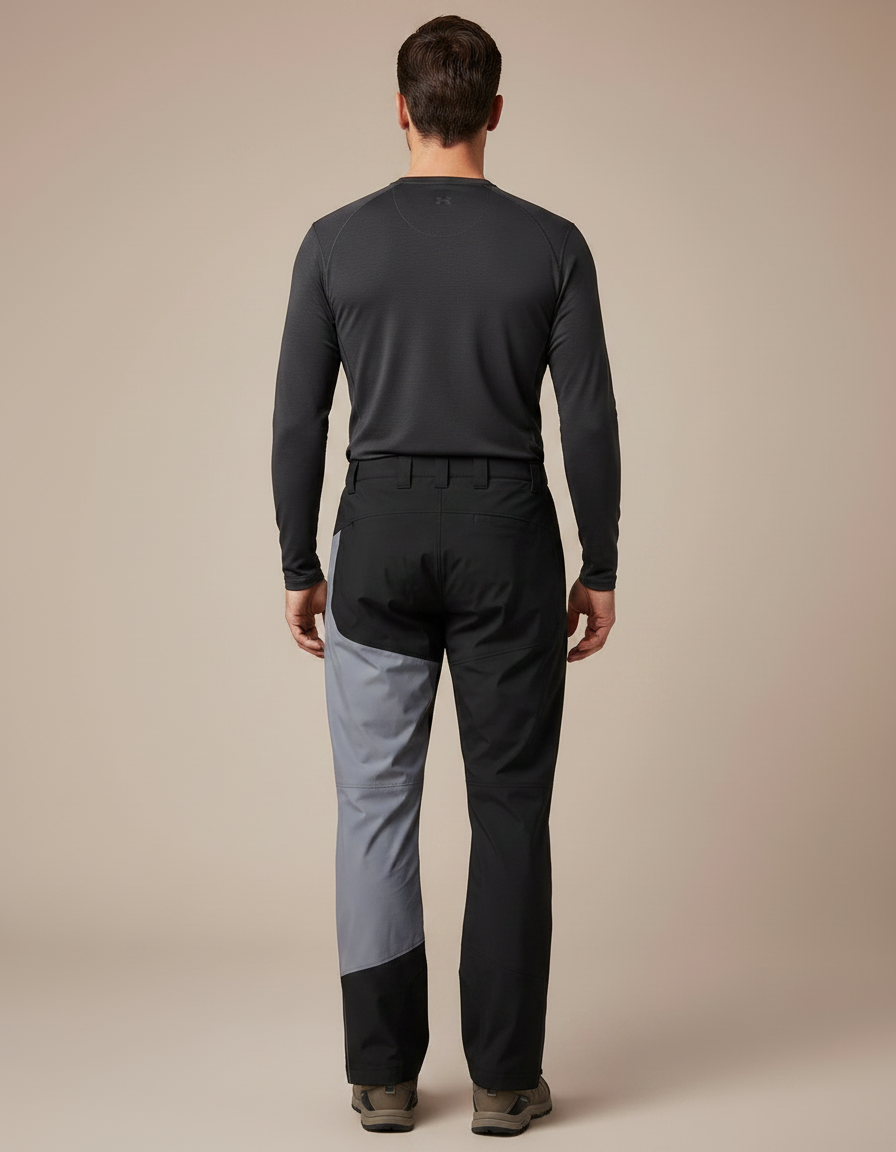 Pantalon Randonnée Bicolore Gris Noir Imperméable Décontracté - Multicolore Polyester - vue 2
