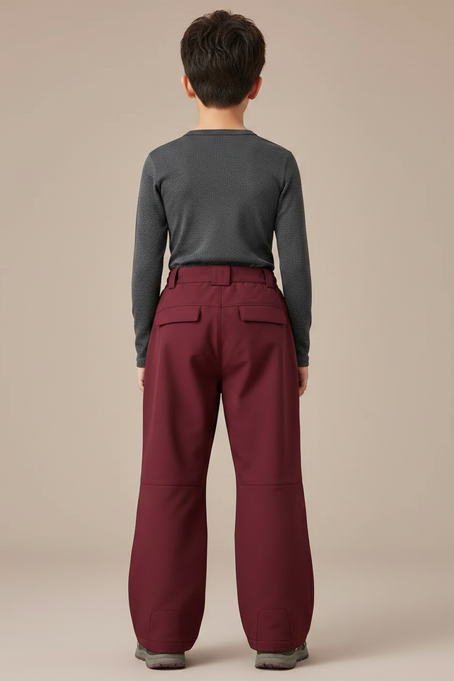 Pantalon Randonnée Bordeaux Ample Imperméable Enfant Hiver - Polyester - vue 2