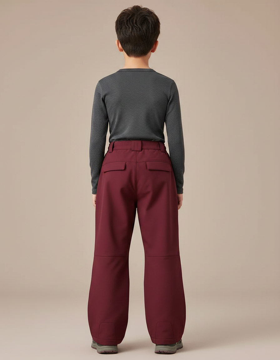 Pantalon Randonnée Bordeaux Ample Imperméable Enfant Hiver - Polyester - vue 2