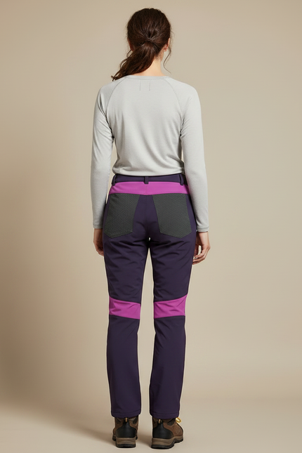 Pantalon Randonnée Femme Violet Fuchsia Imperméable Chaud - Multicolore Polyester - vue 2