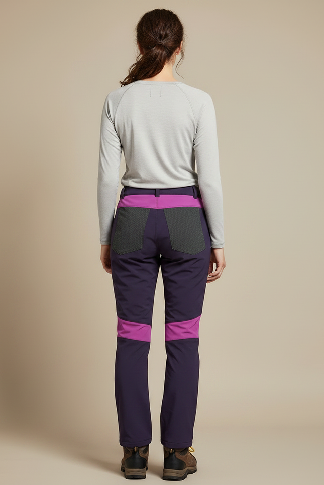 Pantalon Randonnée Femme Violet Fuchsia Imperméable Chaud - Multicolore Polyester - vue 2