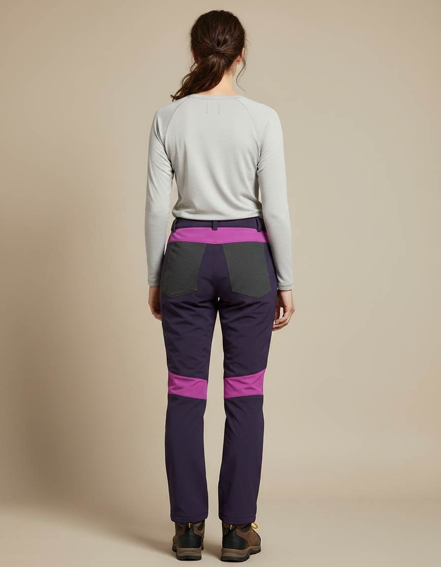 Pantalon Randonnée Femme Violet Fuchsia Imperméable Chaud - Multicolore Polyester - vue 2