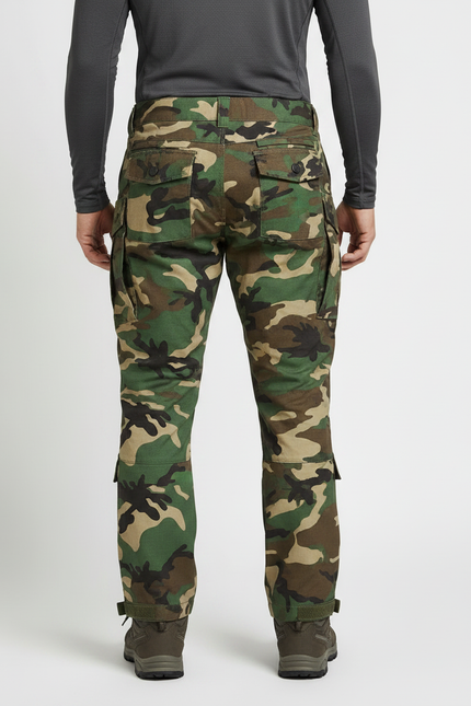 Pantalon Randonnée Camouflage Homme Tactique Multi-Poches Renforcé - Multicolore Toile - vue 2