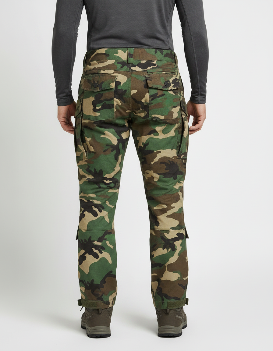 Pantalon Randonnée Camouflage Homme Tactique Multi-Poches Renforcé - Multicolore Toile - vue 2
