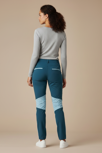 Pantalon Randonnée Femme Bicolore Bleu Extensible Léger - Polyester - vue 2