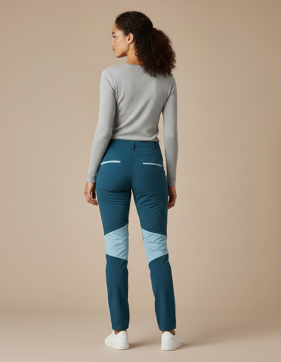 Pantalon Randonnée Femme Bicolore Bleu Extensible Léger - Polyester - vue 2