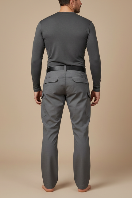Pantalon Randonnée Gris Cargo Homme Tactique Multi-Poches - Polyester - vue 2
