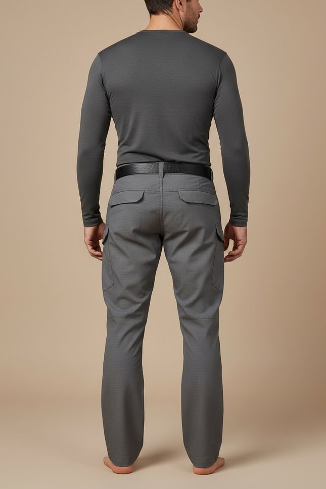 Pantalon Randonnée Gris Cargo Homme Tactique Multi-Poches - Polyester - vue 2