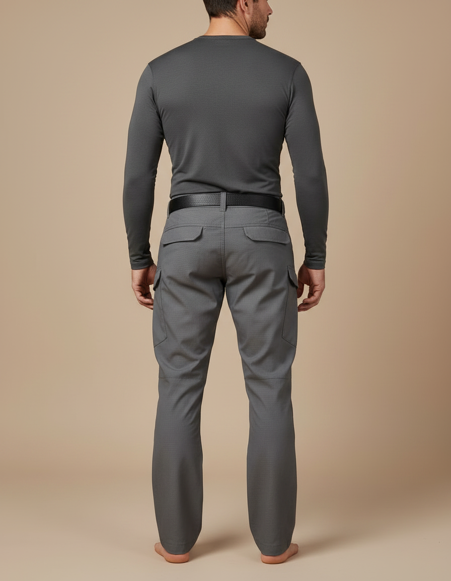 Pantalon Randonnée Gris Cargo Homme Tactique Multi-Poches - Polyester - vue 2