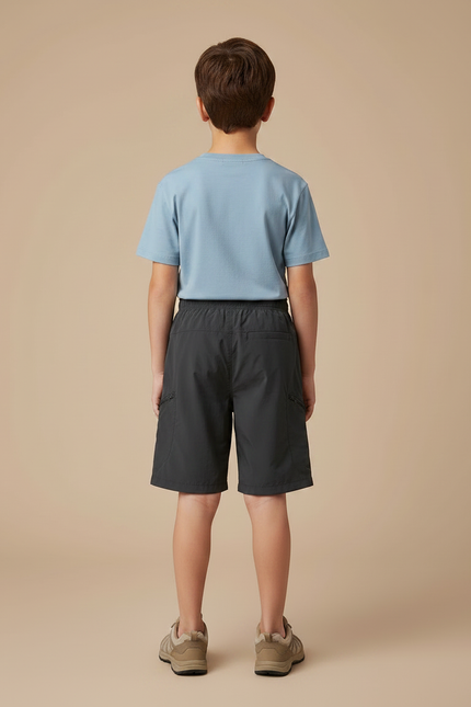 Pantalon Randonnée Gris Cargo Nylon Léger Enfant - Polyester - vue 2