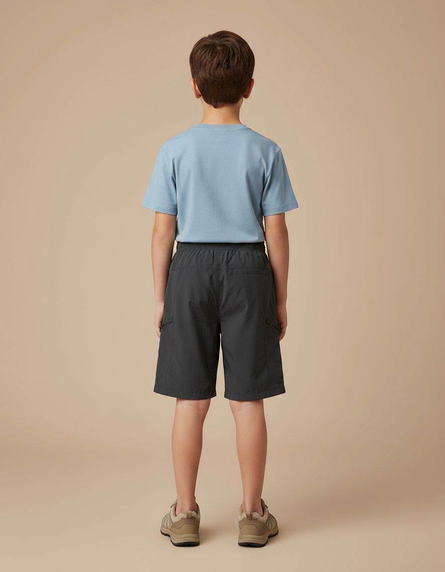 Pantalon Randonnée Gris Cargo Nylon Léger Enfant - Polyester - vue 2