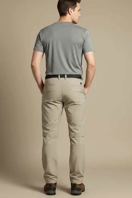 Pantalon Randonnée Convertible Beige Léger Détachable Homme - Polyester - vue 2