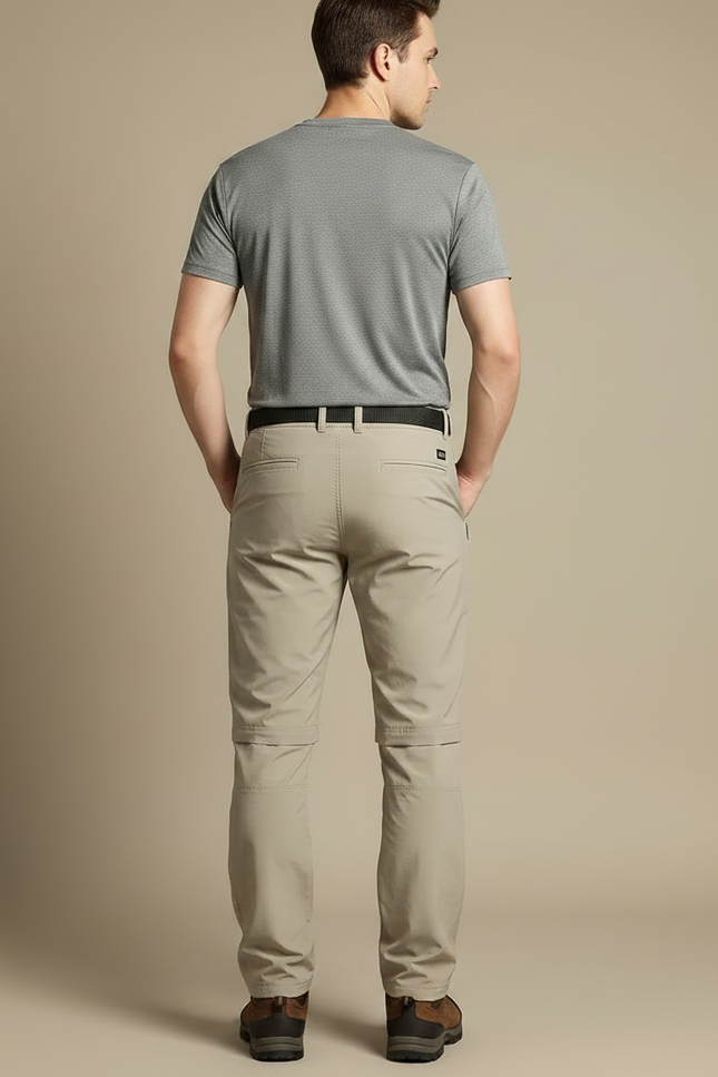 Pantalon Randonnée Convertible Beige Léger Détachable Homme - Polyester - vue 2