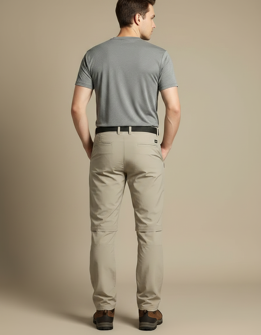 Pantalon Randonnée Convertible Beige Léger Détachable Homme - Polyester - vue 2