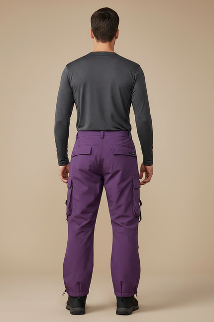 Pantalon Randonnée Violet Cargo Ample Imperméable Multi-poches Homme - Polyester - vue 2