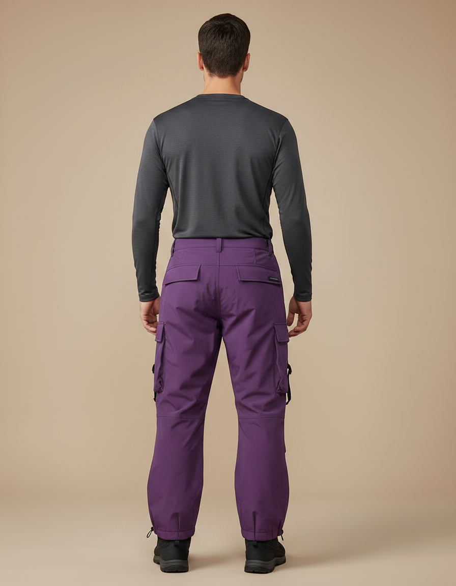 Pantalon Randonnée Violet Cargo Ample Imperméable Multi-poches Homme - Polyester - vue 2