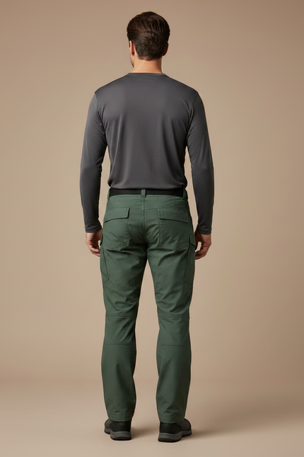 Pantalon Randonnée Vert Cargo Homme Tactique Multi-Poches - Polyester - vue 2