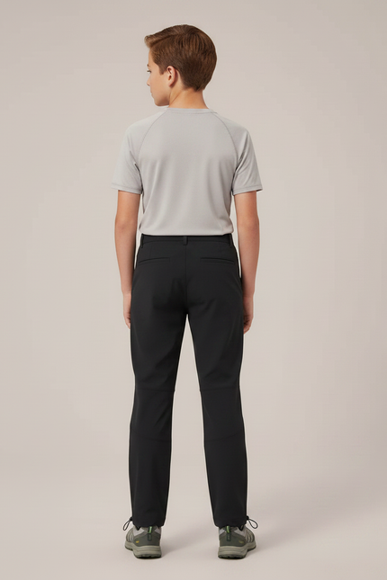 Pantalon Randonnée Noir Droit Cordon Enfant Sport - Polyester - vue 2