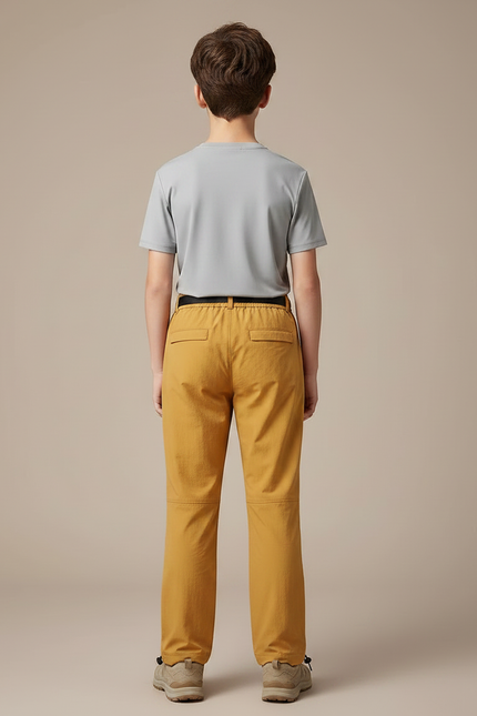 Pantalon Randonnée Enfant Jaune Ample Léger Ceinturé - Polyester - vue 2
