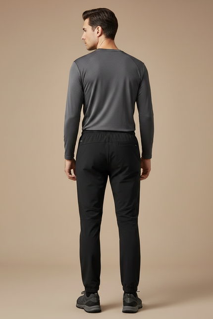 Pantalon Randonnée Noir Homme Softshell Coupe Droite - Polyester - vue 2