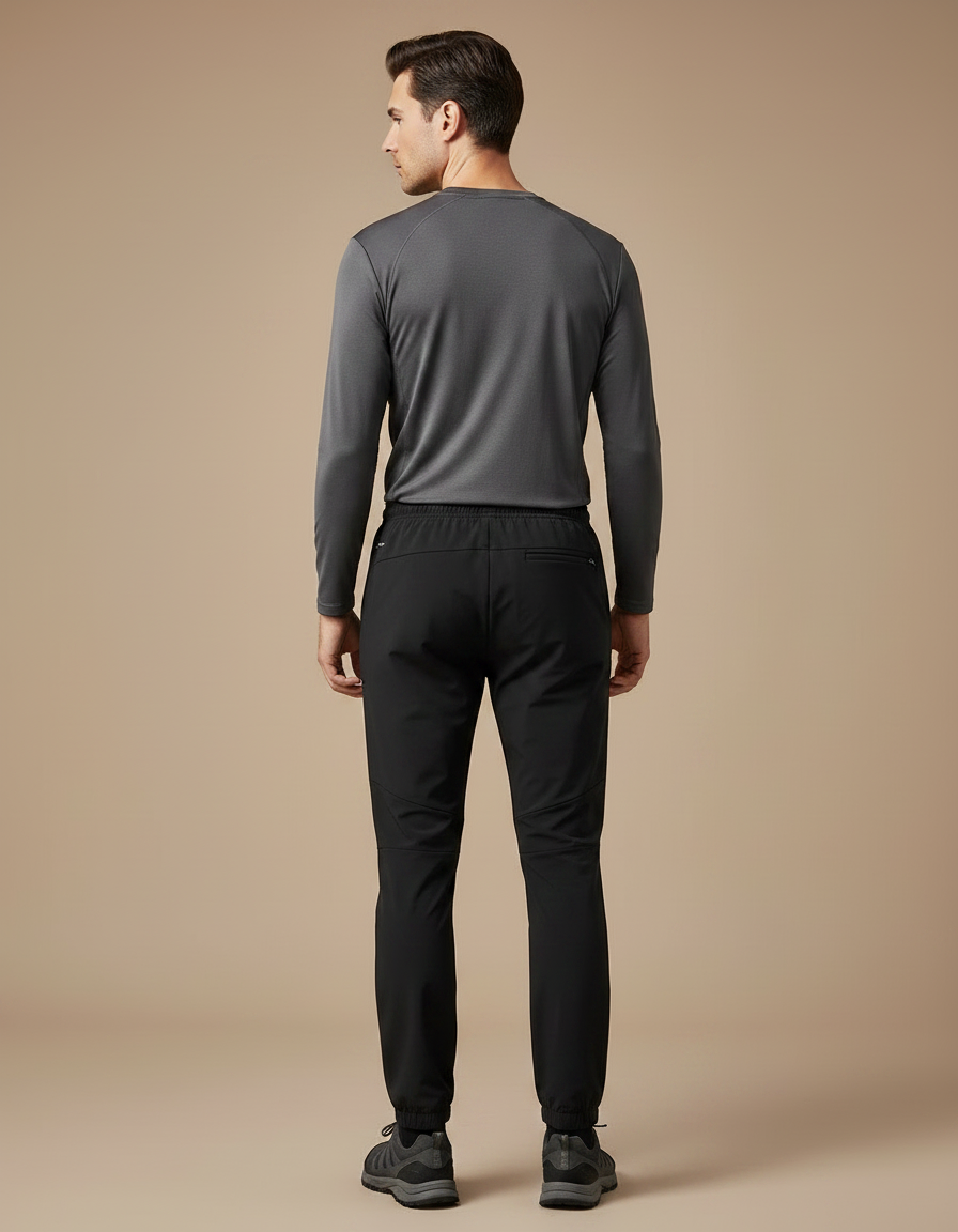 Pantalon Randonnée Noir Homme Softshell Coupe Droite - Polyester - vue 2