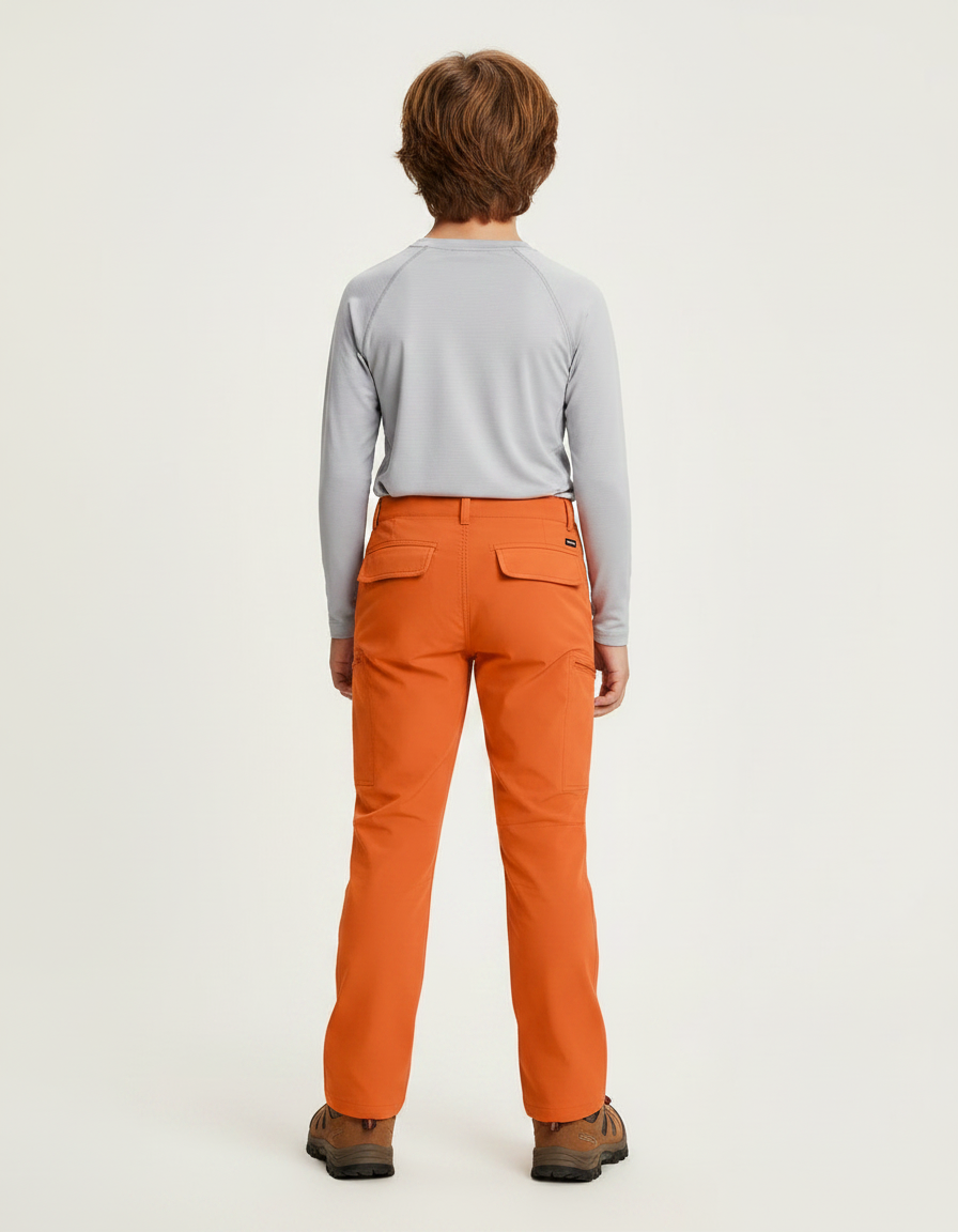 Pantalon Randonnée Orange Léger Cargo Multi-poches - Polyester - vue 2