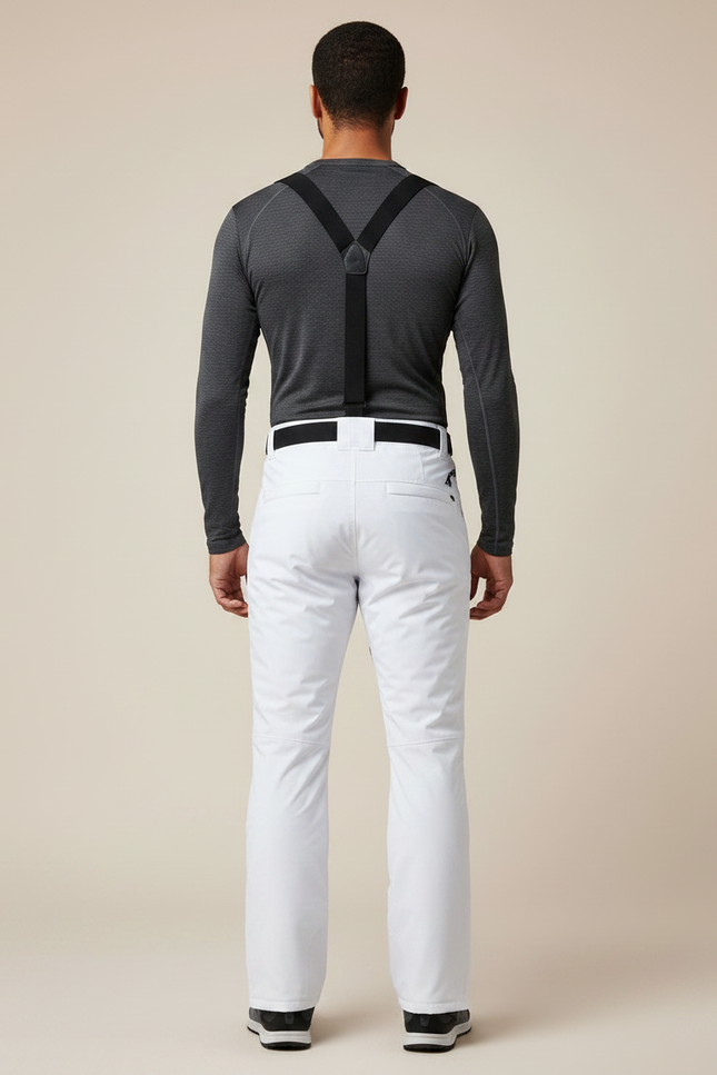 Pantalon Randonnée Blanc Droit Imperméable Bretelles Homme - Polyester - vue 2