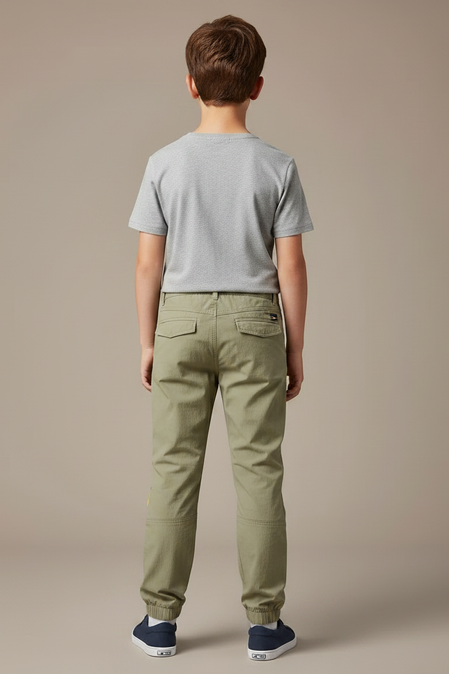 Pantalon Randonnée Kaki Enfant Léger Confortable Jogger - Polyester - vue 2