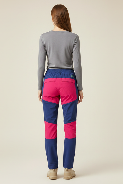 Pantalon Randonnée Femme Bicolore Séchage Rapide Extensible - Multicolore Polyester - vue 2