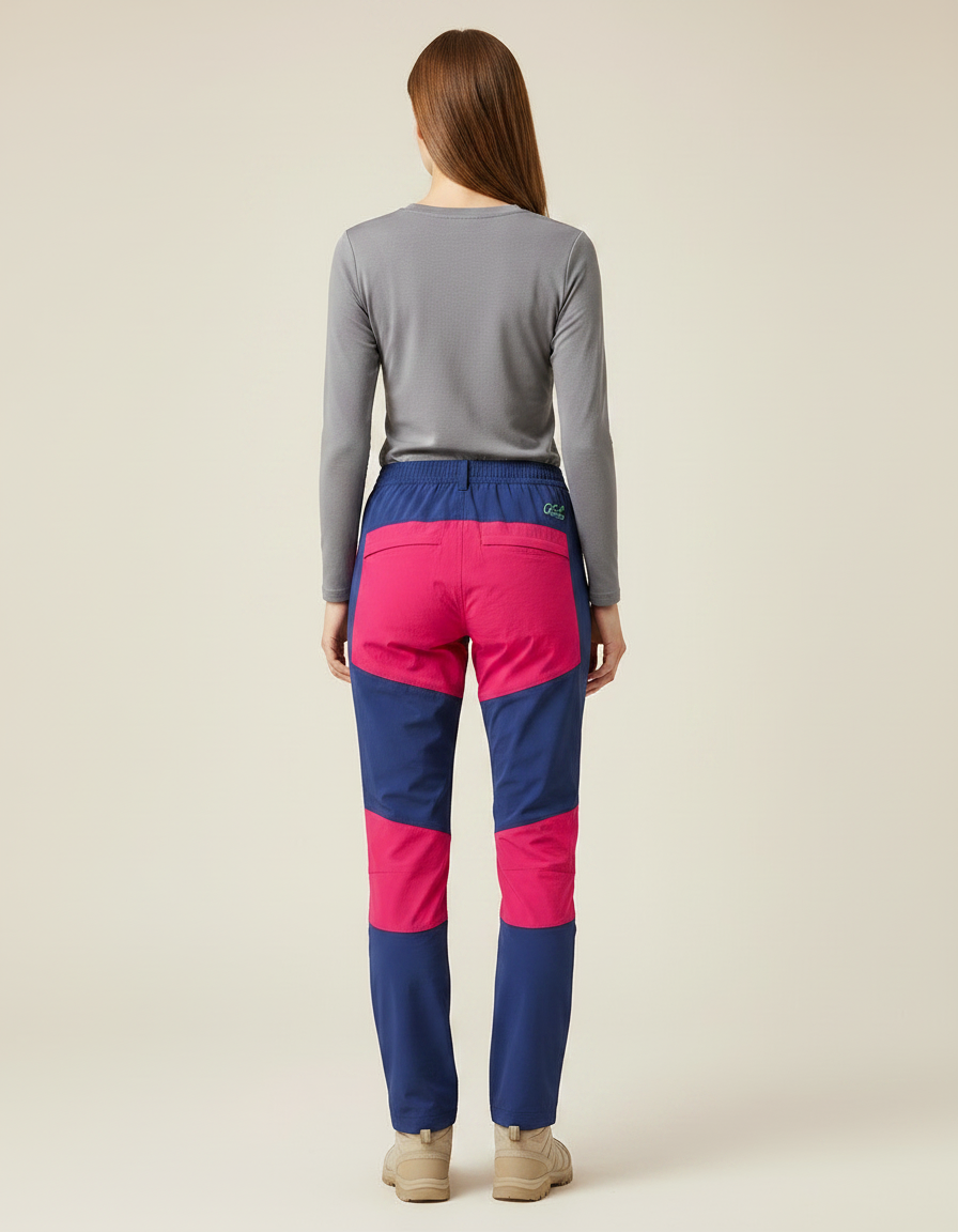 Pantalon Randonnée Femme Bicolore Séchage Rapide Extensible - Multicolore Polyester - vue 2
