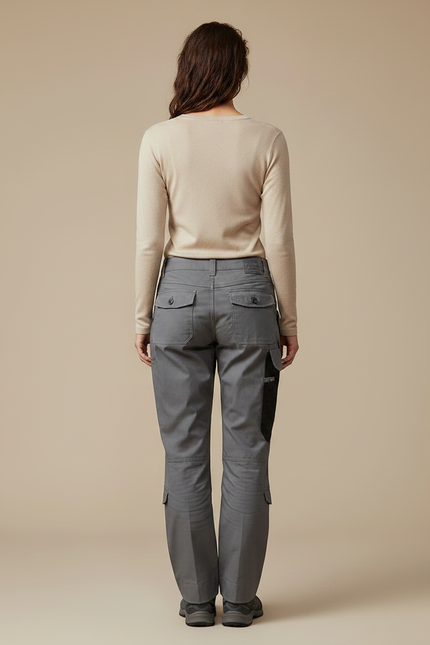 Pantalon Randonnée Gris Cargo Multipoches Renforcé Femme - Toile - vue 2