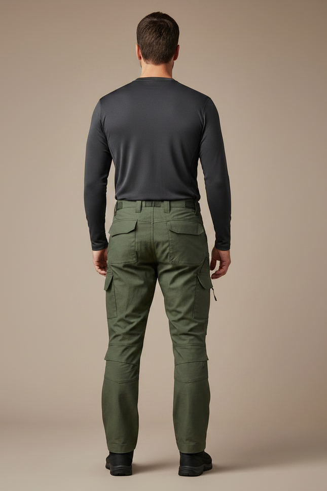 Pantalon Randonnée Vert Militaire Cargo Tactique Homme - Polyester - vue 2