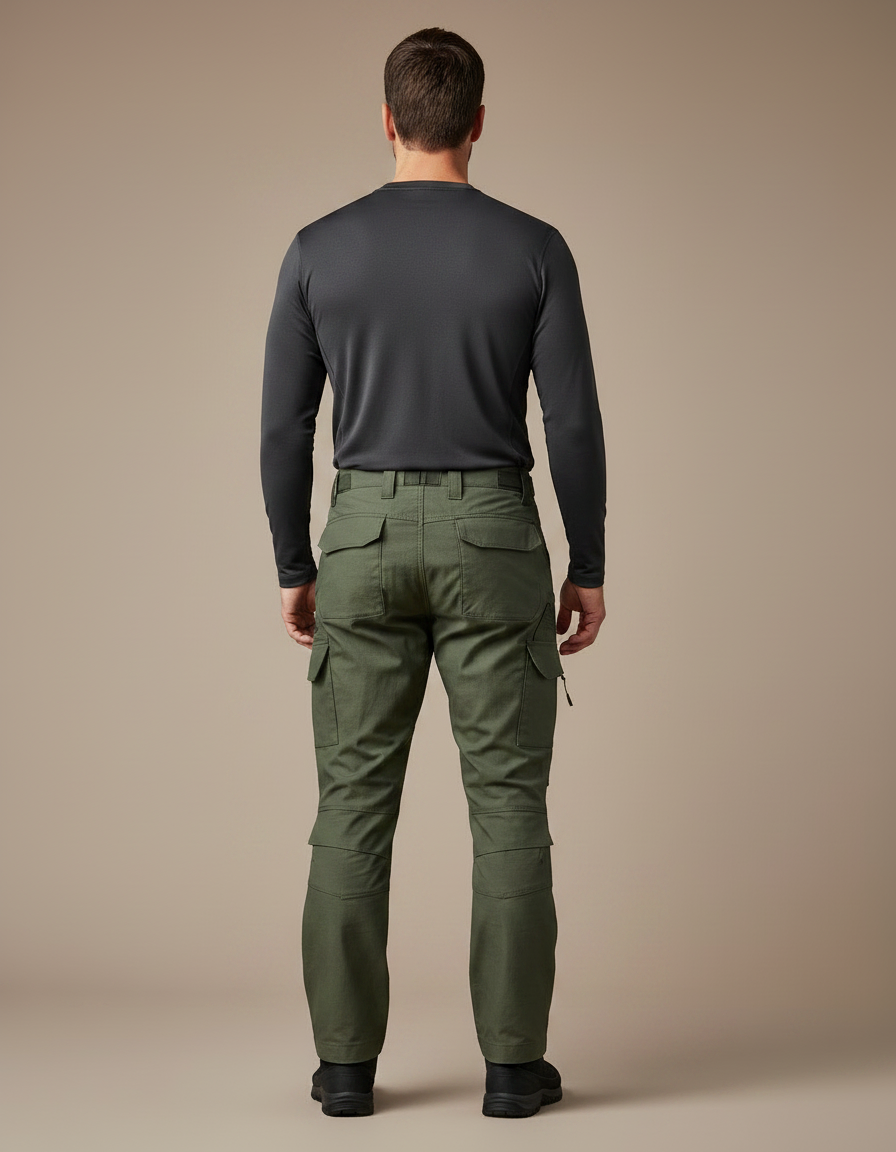Pantalon Randonnée Vert Militaire Cargo Tactique Homme - Polyester - vue 2