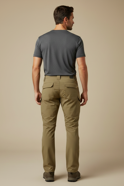 Pantalon Randonnée Kaki Homme Cargo Tactique Ajustable - Polyester - vue 2