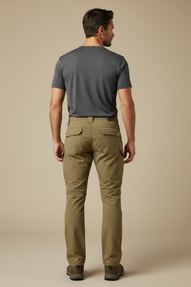 Pantalon Randonnée Kaki Homme Cargo Tactique Ajustable - Polyester - vue 2