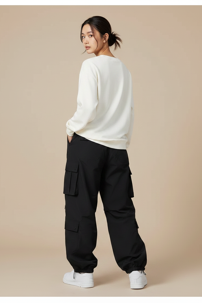 Pantalon Randonnée Noir Cargo Ample Femme Respirant - Polyester - vue 2