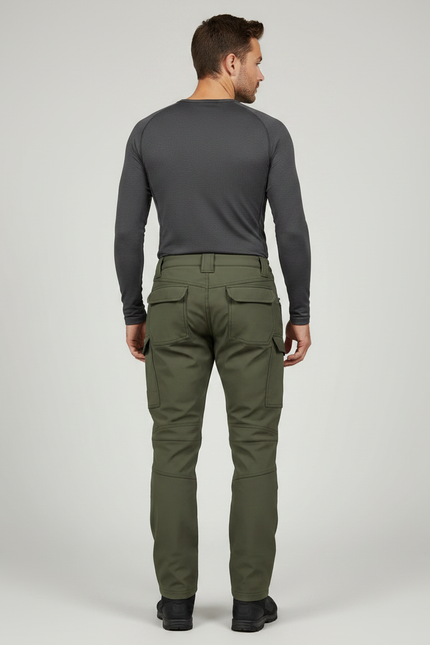 Pantalon Randonnée Kaki Homme Tactique Softshell Élastique Épais - Polyester - vue 2