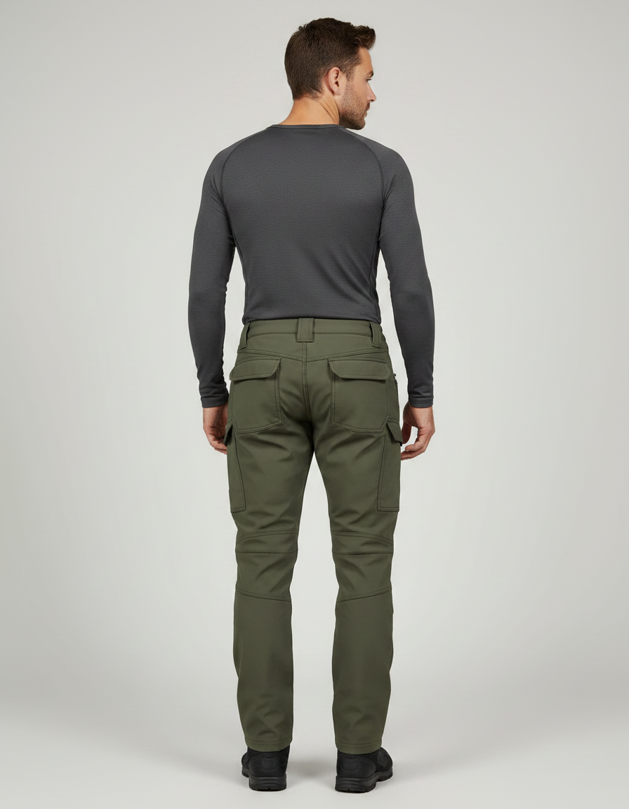 Pantalon Randonnée Kaki Homme Tactique Softshell Élastique Épais - Polyester - vue 2