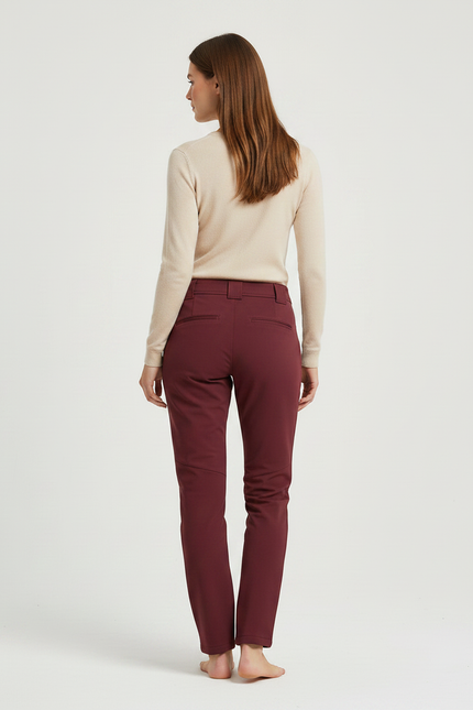 Pantalon Randonnée Femme Bordeaux Slim Élastique Confortable - Polyester - vue 2