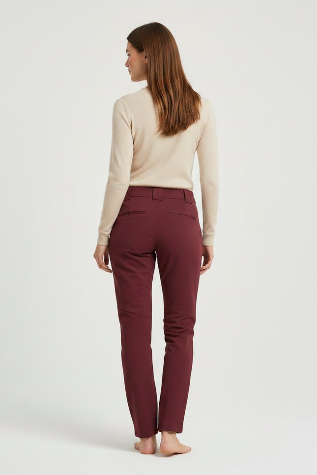Pantalon Randonnée Femme Bordeaux Slim Élastique Confortable - Polyester - vue 2