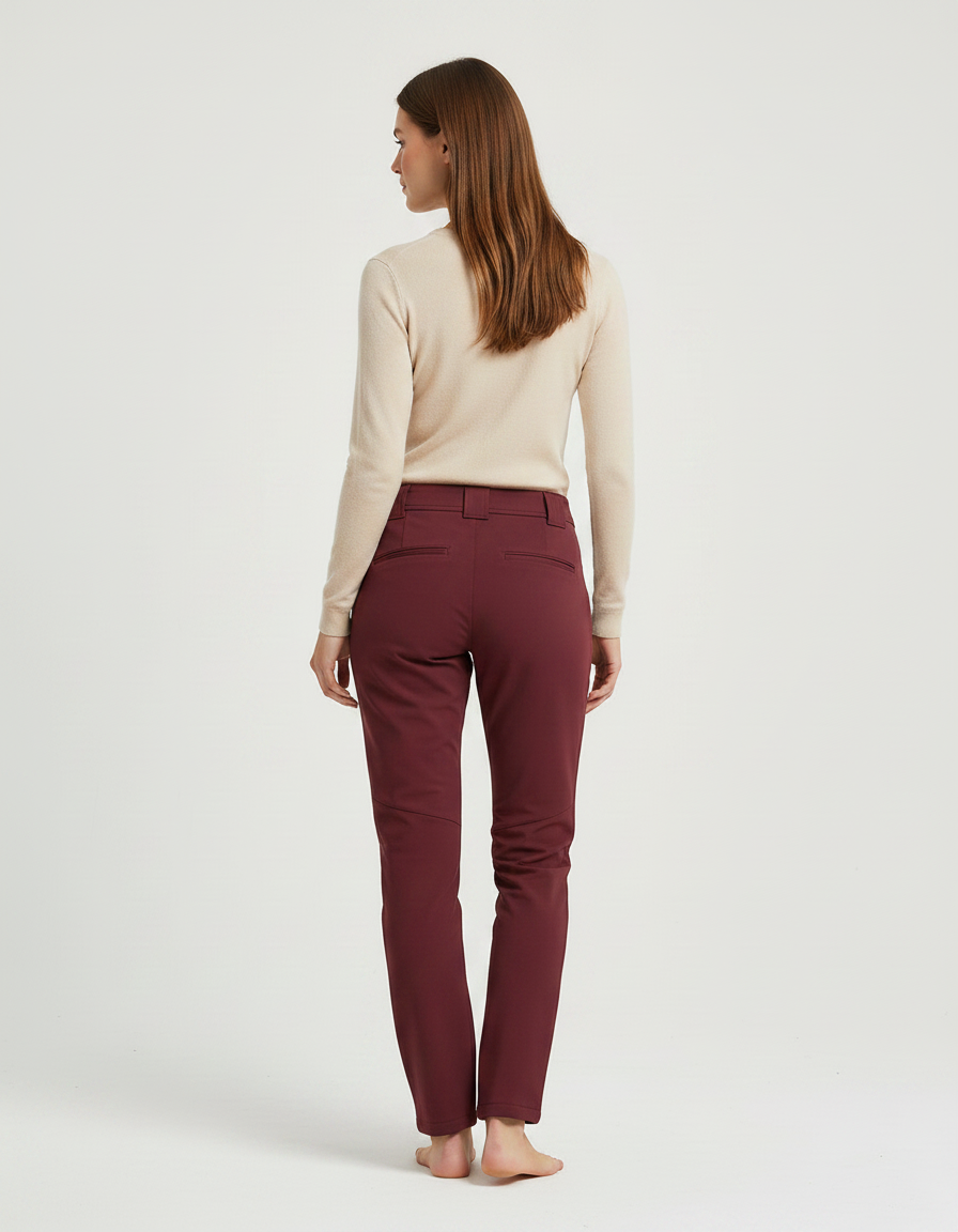 Pantalon Randonnée Femme Bordeaux Slim Élastique Confortable - Polyester - vue 2